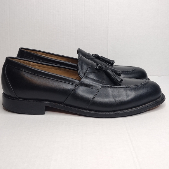 FootJoy Classics Men's Black Leather Office Business Tassel Slip On Loafers - Picture 3 of 14